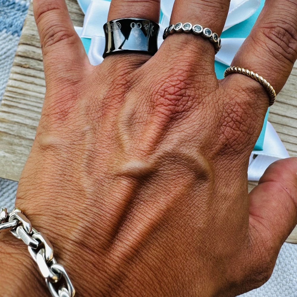 Tiffany & Co Wide Band 1837 Titanium Ring, sz 6